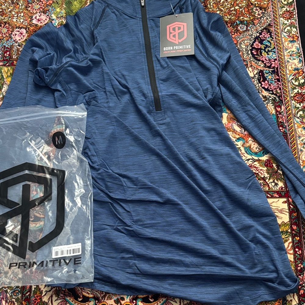 Born Primitive Women's Navy Blue Half-Zip Maternity Performance Top